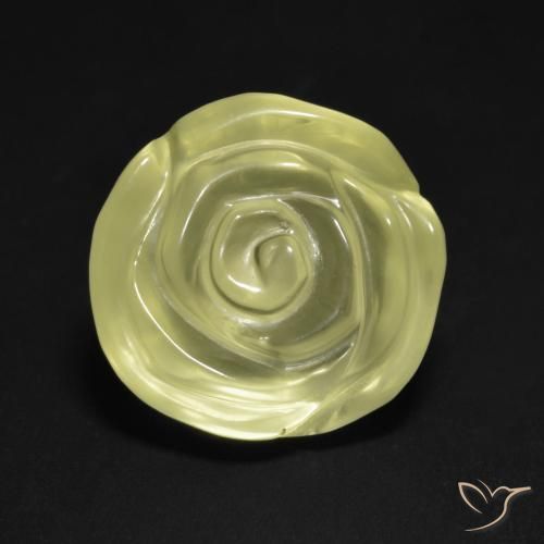 12.57ct Natural Amarillo claro Cuarzo, Corte Flor, Transparente