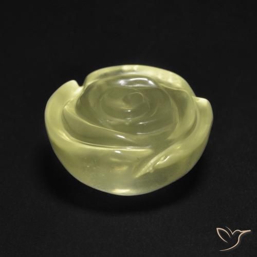Cuarzo Amarillo claro natural de 12.57 ct, Corte Flor, Transparente
