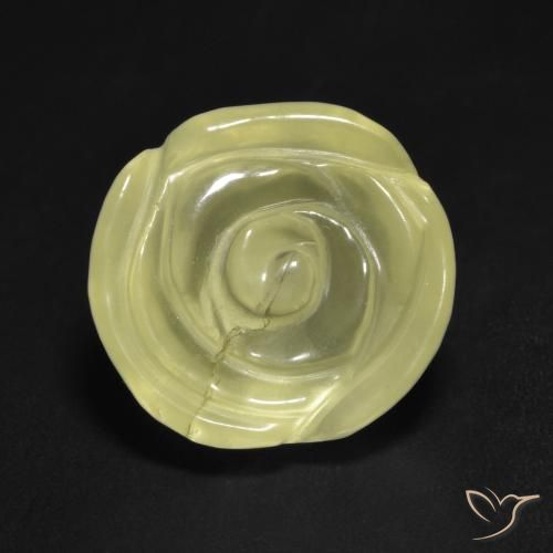 12.75ct Natural Amarillo claro Cuarzo, Corte Flor, Transparente