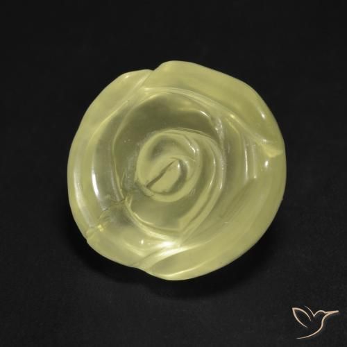 Cuarzo Amarillo claro natural de 12.75 ct, Corte Flor, Transparente
