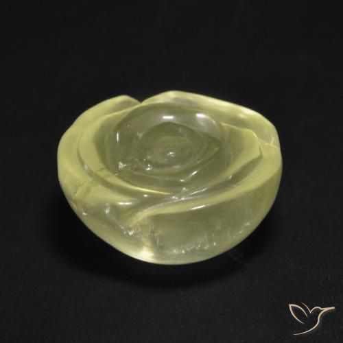 Cuarzo Amarillo claro natural de 12.75 ct, Corte Flor, Transparente