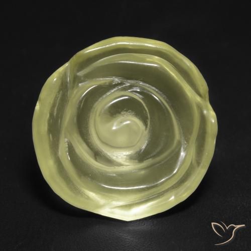 9.71ct Natural Amarillo claro Cuarzo, Corte Flor, Transparente