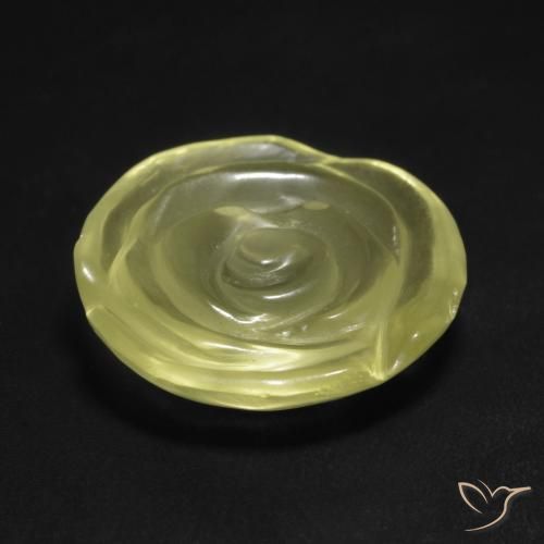 Cuarzo Amarillo claro natural de 9.71 ct, Corte Flor, Transparente