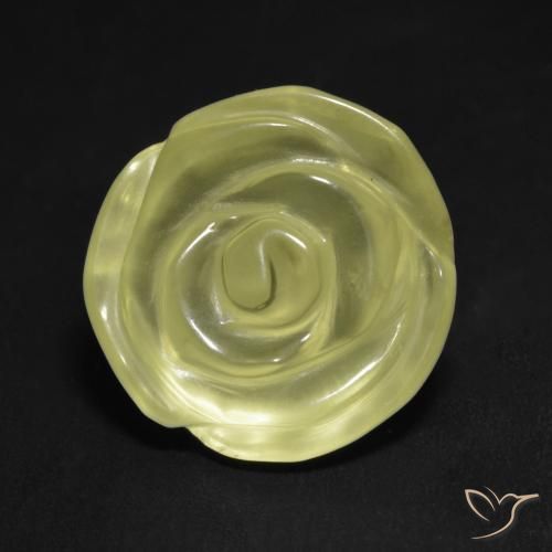 11.71ct Natural Amarillo claro Cuarzo, Corte Flor, Transparente