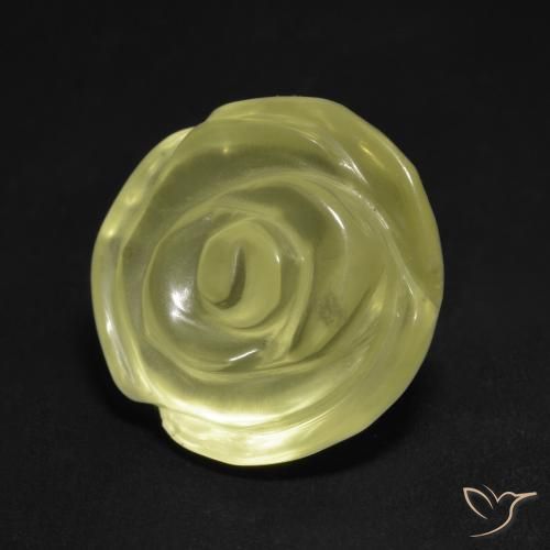 Cuarzo Amarillo claro natural de 11.71 ct, Corte Flor, Transparente