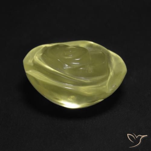 Cuarzo Amarillo claro natural de 11.71 ct, Corte Flor, Transparente