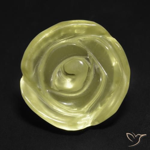 14.21ct Natural Amarillo claro Cuarzo, Corte Flor, Transparente