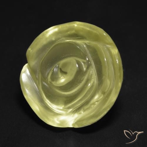 Cuarzo Amarillo claro natural de 14.21 ct, Corte Flor, Transparente