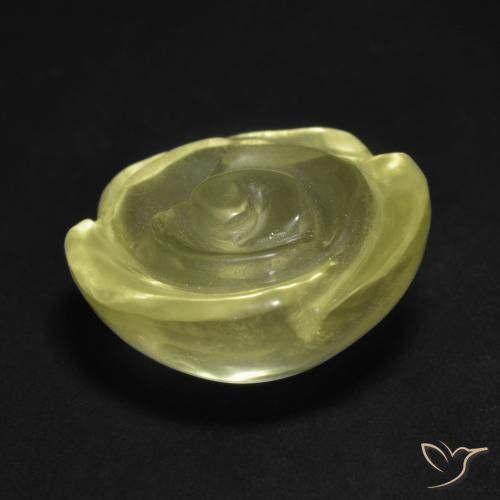 Cuarzo Amarillo claro natural de 14.21 ct, Corte Flor, Transparente