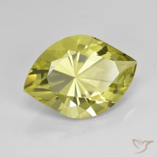 Cuarzo Verde amarillento natural de 7.34 ct, Marquesa, VVS