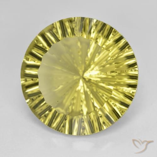 Cuarzo Verde claro natural de 16.29 ct, Redondo, VVS