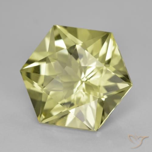 Cuarzo Amarillo medio natural de 7.57 ct, Elegante, VVS-VS