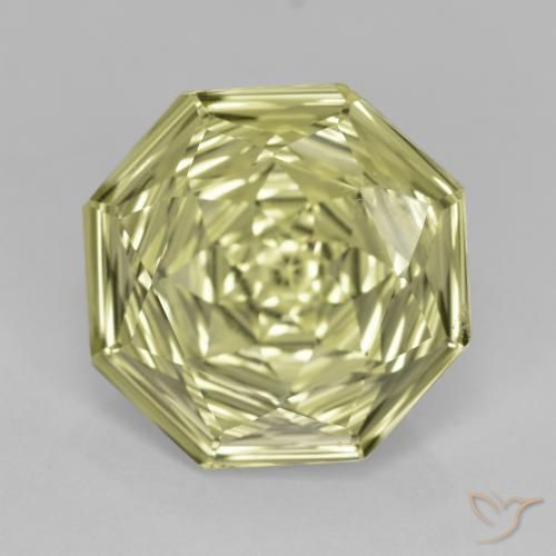 7.51ct Natural Amarillo crema pálido Cuarzo, corte esmeralda, VS