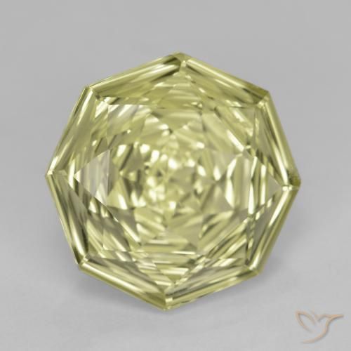 Cuarzo Amarillo crema pálido natural de 7.51 ct, Corte Octágono / Esmeralda, VS