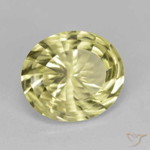 6.71ct Natural Amarillo verdoso Cuarzo, Ovalada, VVS