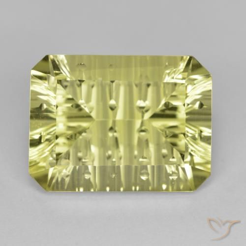 Cuarzo Amarillo medio natural de 9.90 ct, Corte Octágono / Esmeralda, VVS