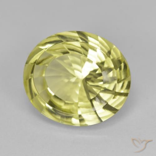 Cuarzo Amarillo medio natural de 6.98 ct, Ovalada, VVS