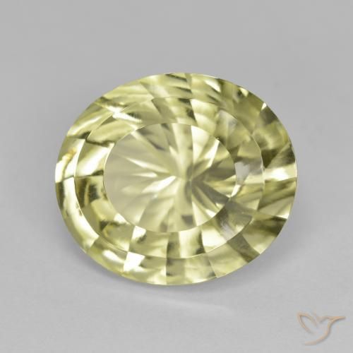 Cuarzo Amarillo medio natural de 6.69 ct, Ovalada, VVS