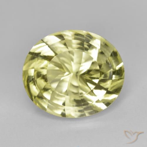 6.51ct Natural Amarillo verdoso Cuarzo, Ovalada, VVS