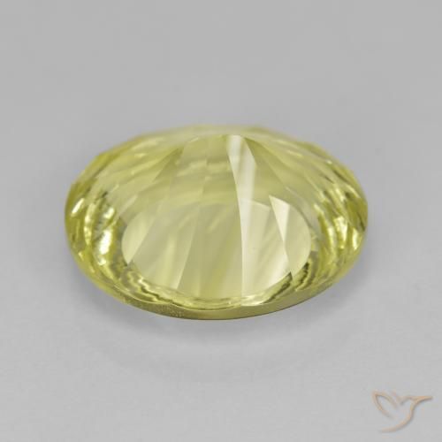 Cuarzo Amarillo verdoso natural de 6.51 ct, Ovalada, VVS