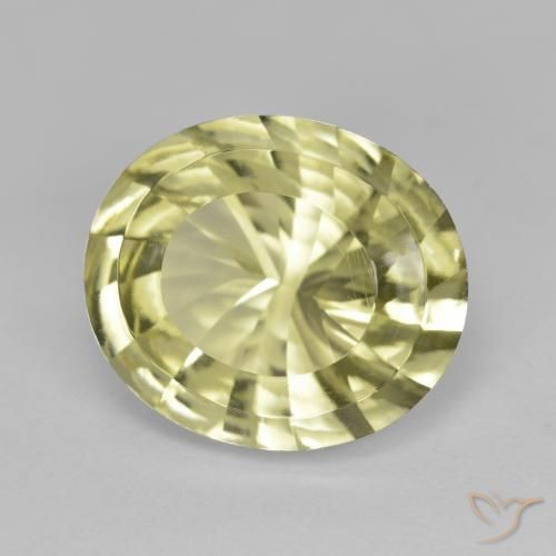 Cuarzo Amarillo medio natural de 6.88 ct, Ovalada, VVS