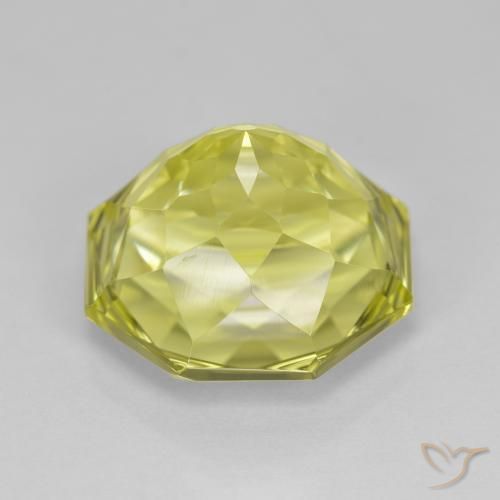 Cuarzo Amarillo limón natural de 9.99 ct, Corte Octágono / Esmeralda, VS