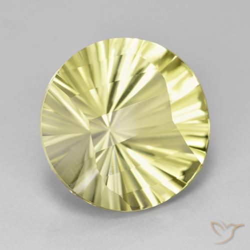 Cuarzo Amarillo claro natural de 8.64 ct, Redondo, VVS