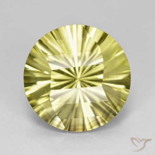 8.25ct Natural Amarillo verdoso Cuarzo, Redondo, VVS