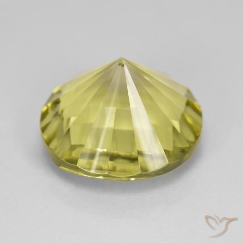 Cuarzo Amarillo verdoso natural de 8.25 ct, Redondo, VVS