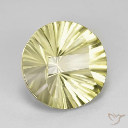 Cuarzo Amarillo claro natural de 8.46 ct, Redondo, VVS