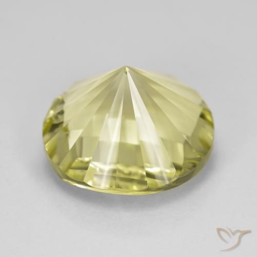 Cuarzo Amarillo claro natural de 8.46 ct, Redondo, VVS