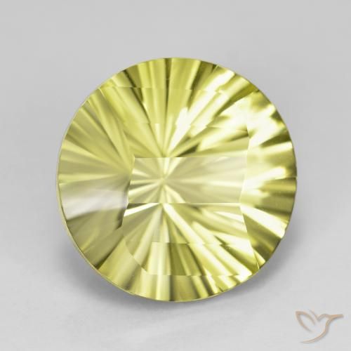 Cuarzo Amarillo medio natural de 9.03 ct, Redondo, VVS