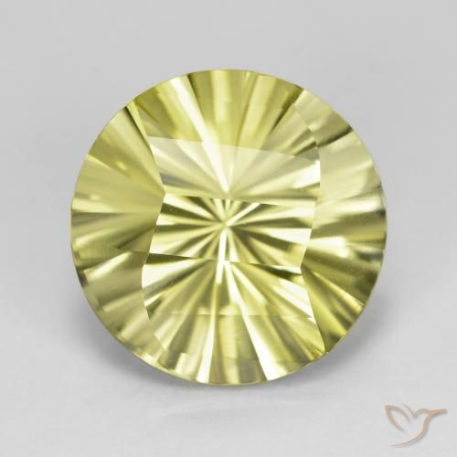 8.91ct Natural Amarillo verdoso Cuarzo, Redondo, VVS