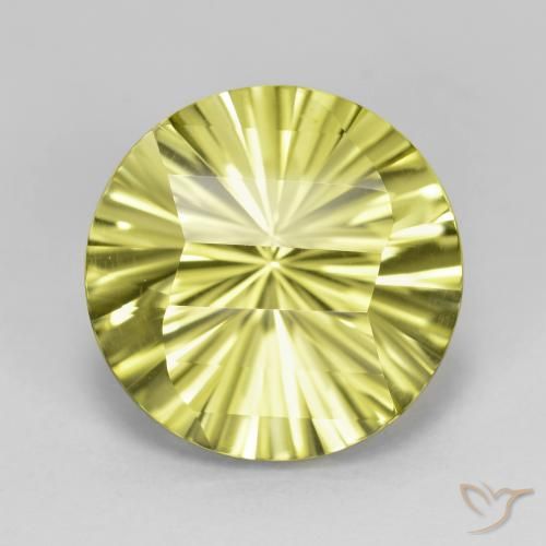 8.95ct Natural Amarillo verdoso Cuarzo, Redondo, VVS