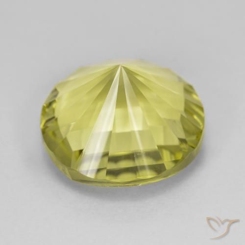Cuarzo Amarillo verdoso natural de 8.95 ct, Redondo, VVS