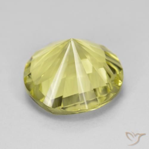Cuarzo Amarillo medio natural de 8.22 ct, Redondo, VVS