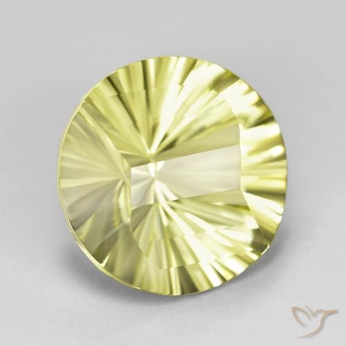 Cuarzo Amarillo medio natural de 8.65 ct, Redondo, VVS
