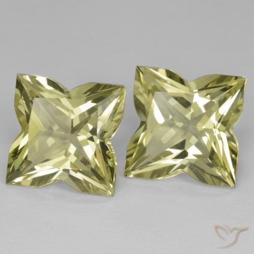 Gemas de Cuarzo Amarillo verdoso natural de 13.92 ct, Elegante, VVS