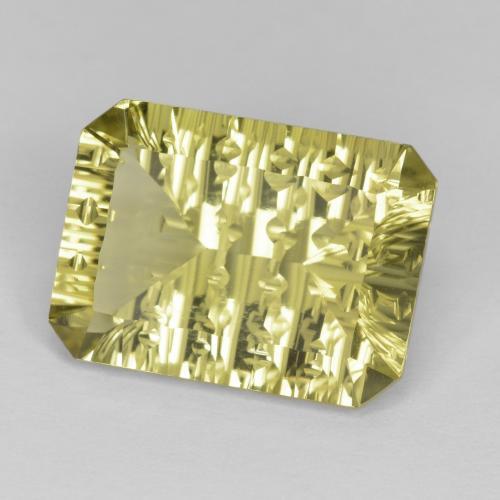 Cuarzo amarillo natural de 9,22 ct, corte esmeralda, VVS