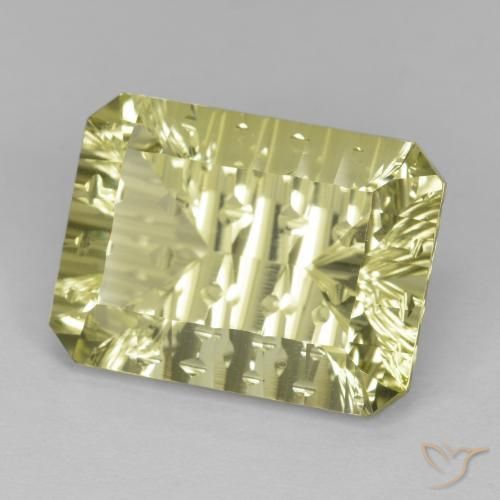 Cuarzo Amarillo claro medio natural de 10.98 ct, Corte Octágono / Esmeralda, VVS