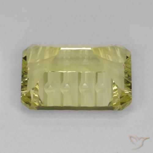 Cuarzo Amarillo claro medio natural de 10.98 ct, Corte Octágono / Esmeralda, VVS