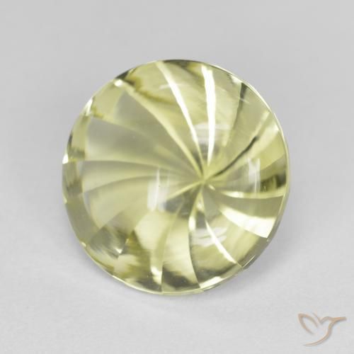 Cuarzo Amarillo medio natural de 5.31 ct, Redondo, Transparente