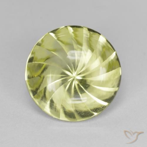 5.29ct Natural Verde amarillo Cuarzo, Redondo, Transparente