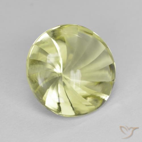 Cuarzo Verde amarillo natural de 5.29 ct, Redondo, Transparente