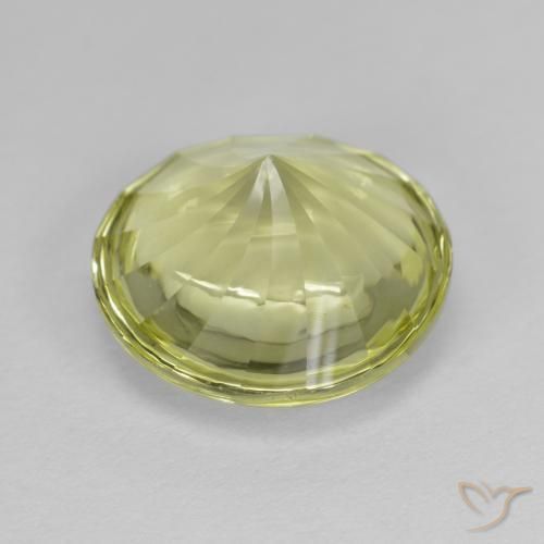Cuarzo Verde amarillo natural de 5.29 ct, Redondo, Transparente