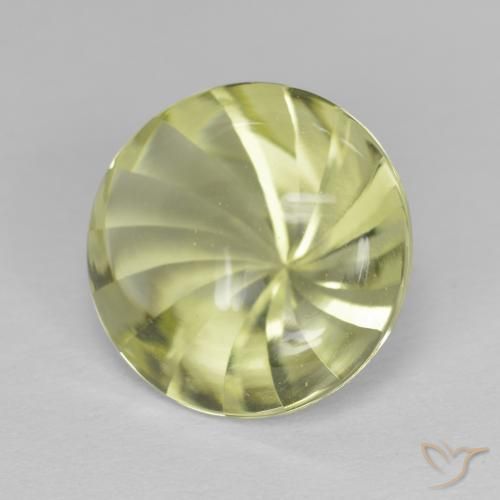 Cuarzo Amarillo medio natural de 5.41 ct, Redondo, Transparente