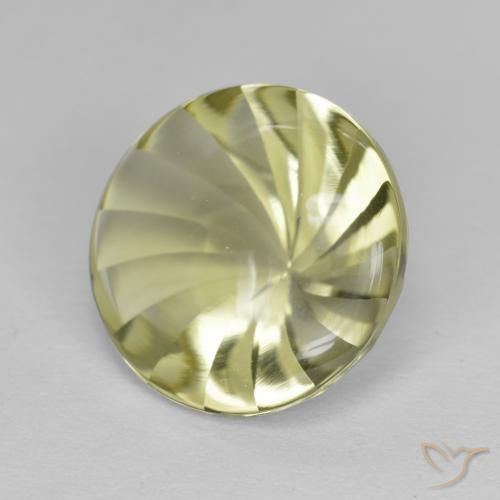 Cuarzo Amarillo medio natural de 5.19 ct, Redondo, Transparente