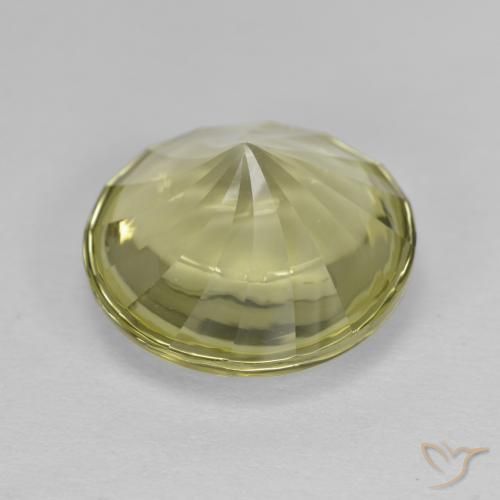 Cuarzo Amarillo medio natural de 5.19 ct, Redondo, Transparente