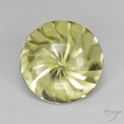 5.17ct Natural Amarillo verdoso Cuarzo, Redondo, Transparente
