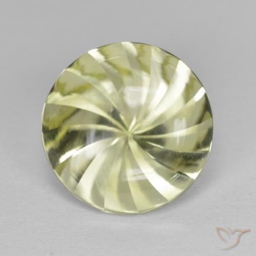 5.32ct Natural Amarillo verdoso Cuarzo, Redondo, Transparente